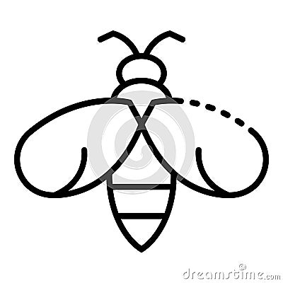 Flying wasp icon, outline style Vector Illustration