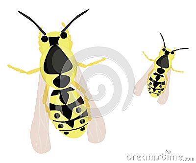 Flying wasp, icon Vector Illustration