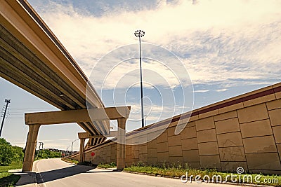 flyover architecture of transport system. bridge overpass on highway. structural overpass. Roadway structure expansion Stock Photo