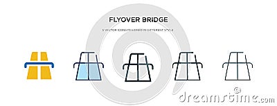 Flyover bridge icon in different style vector illustration. two colored and black flyover bridge vector icons designed in filled, Vector Illustration