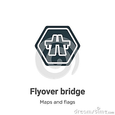 Flyover bridge vector icon on white background. Flat vector flyover bridge icon symbol sign from modern maps and flags collection Vector Illustration