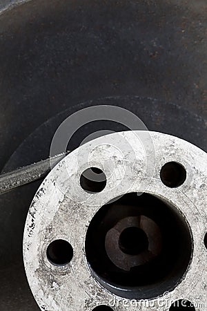 Flywheel with belt abstract background Stock Photo