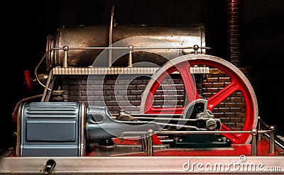Flywheel of a steam engine Stock Photo
