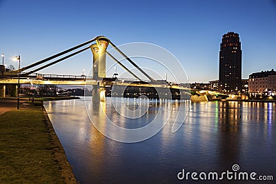 FlÃ¶ÃŸerbrÃ¼cke at sunrise Stock Photo