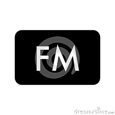 FM radio frequency vector icon. Linear design isolated on white background. Vector Illustration