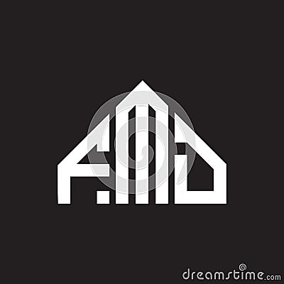FMD letter logo design on black background. FMD creative initials letter logo concept. FMD letter design Vector Illustration