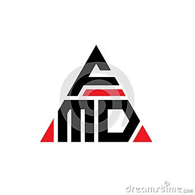 FMD triangle letter logo design with triangle shape. FMD triangle logo design monogram. FMD triangle vector logo template with red Vector Illustration