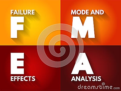 FMEA - Failure Modes and Effects Analysis acronym, business concept for presentations and reports Stock Photo