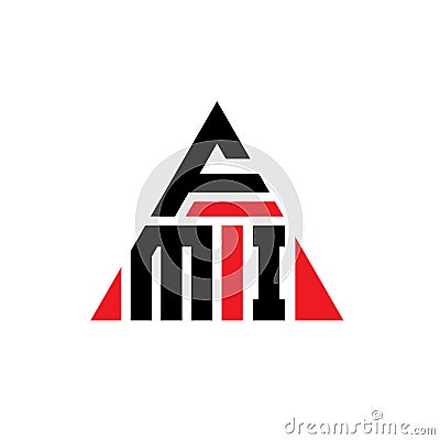 FMI triangle letter logo design with triangle shape. FMI triangle logo design monogram. FMI triangle vector logo template with red Vector Illustration