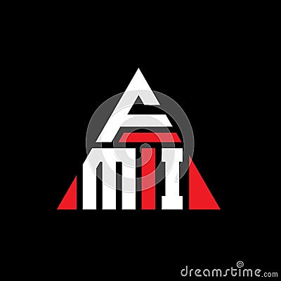 FMI triangle letter logo design with triangle shape. FMI triangle logo design monogram. FMI triangle vector logo template with red Vector Illustration