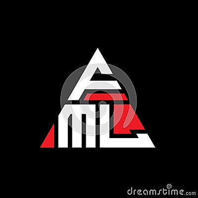 FML triangle letter logo design with triangle shape. FML triangle logo design monogram. FML triangle vector logo template with red Vector Illustration