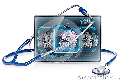 Brain activity scan Stock Photo