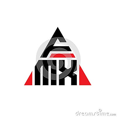 FMX triangle letter logo design with triangle shape. FMX triangle logo design monogram. FMX triangle vector logo template with red Vector Illustration