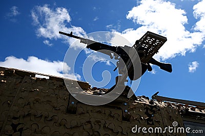 The FN MAG is a Belgian 7.62 mm general-purpose machine gun, designed in the early 1950s at Fabrique Nationale . Editorial Stock Photo