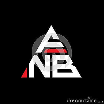 FNB triangle letter logo design with triangle shape. FNB triangle logo design monogram. FNB triangle vector logo template with red Vector Illustration