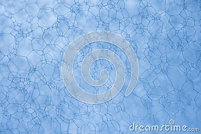 Foam blue bubble texture. Stock Photo