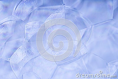 Foam blue texture soap bubbles on the water abstract background Stock Photo