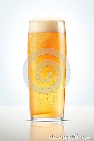 Foam bubbles liquid drop glass drink beverage alcohol lager beer background yellow cold Stock Photo