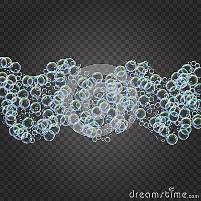 foam, colorful soap bubbles background Vector Illustration