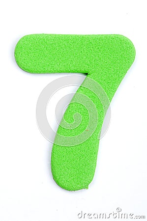 Foam Digit Seven Stock Photo