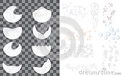 Foam effect icon set, realistic style Vector Illustration