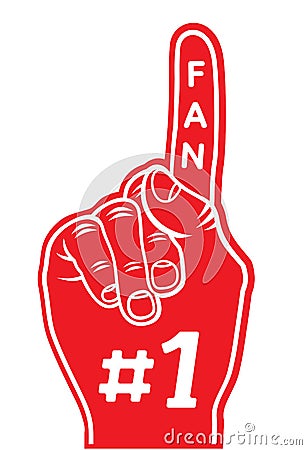 foam finger - fan finger Stock Photo