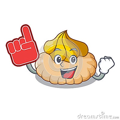 Foam finger ice cream biscuit on wafers cartoon Vector Illustration