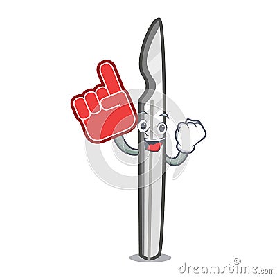 Foam finger scalpel mascot cartoon style Vector Illustration