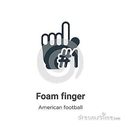 Foam finger vector icon on white background. Flat vector foam finger icon symbol sign from modern american football collection for Vector Illustration