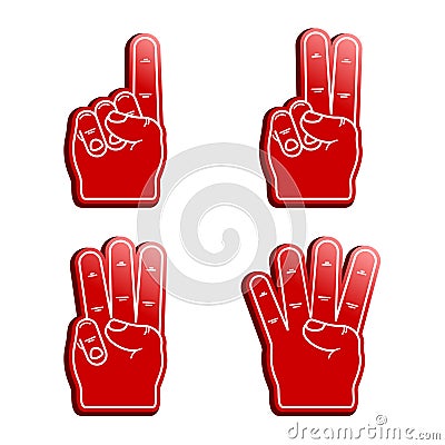 Foam Fingers Vector Illustration