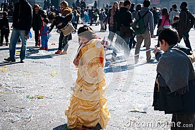 Foam fun for carnival Editorial Stock Photo