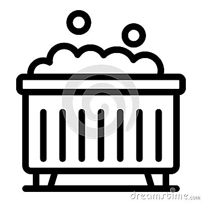 Foam jacuzzi icon, outline style Vector Illustration