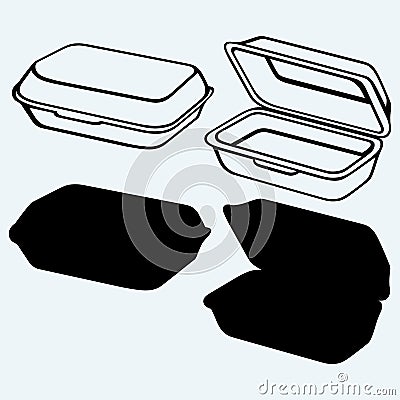 Foam meal box Vector Illustration