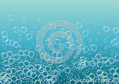 Foam party background with shampoo and soap suds bubbles. Vector Illustration