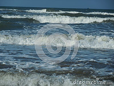 Foaming sea wave layers close up on the ocean Stock Photo