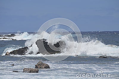 The Foamy Waves of the Big Blue Stock Photo