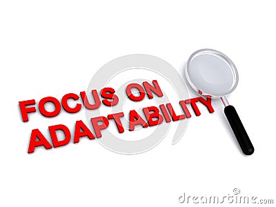 focus on adaptability on white Stock Photo