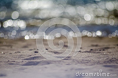 Focus on beach, bokeh Stock Photo