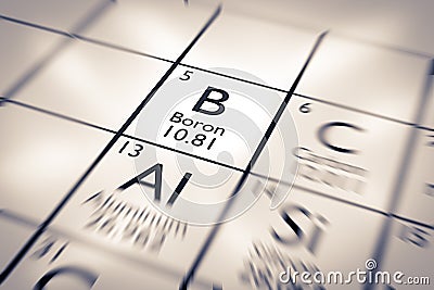 Focus on Boron Chemical Element Stock Photo
