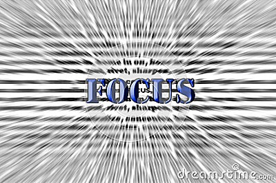 Focus - Chisel effect - Blue Font Stock Photo