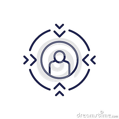 Focus on client icon, customer centricity vector Vector Illustration