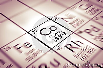 Focus on Cobalt chemical element Stock Photo