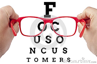 Focus Customer Customers Spectacles Concept Stock Photo