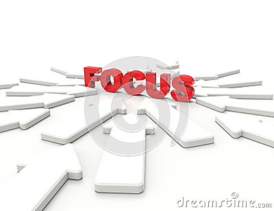 Focus 3d word concept Stock Photo