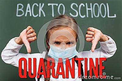 Focus of displeased schoolgirl in medical Stock Photo