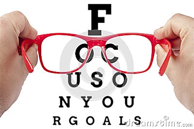 Focus Goal Goals Spectacles Concept Stock Photo