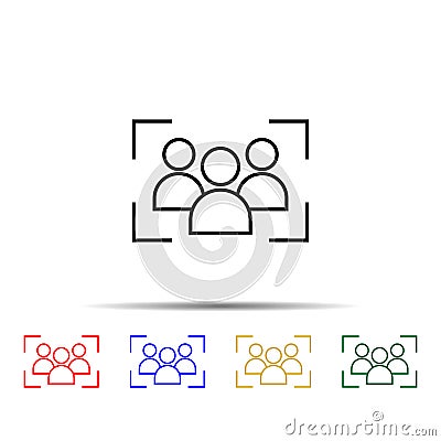 focus group multi color style icon. Simple thin line, outline vector of web icons for ui and ux, website or mobile application Stock Photo