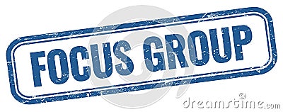 FOCUS GROUP text on blue grungy vintage stamp Stock Photo