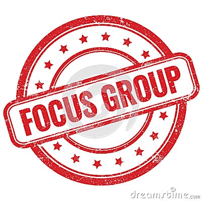 FOCUS GROUP text on red grungy round rubber stamp Stock Photo