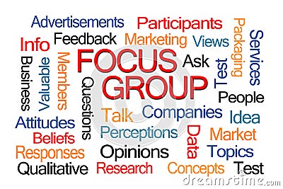 Focus Group Word Cloud Stock Photo